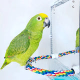 Cecuca Bird Mirror Swing Rope Perch Toy Set for Parrot Conure Lovebirds Canaries