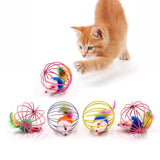 Cat Teaser Wand with Bell and Mouse Toy by Cecuca: Colorful Interactive Pet Play