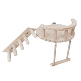 Cecuca Hamster Wooden Platform Play Stand Swing Toy for Small Pets