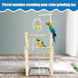 Cecuca Desktop Bird Perch Stand | Wooden Parrot Playground for Office and Home