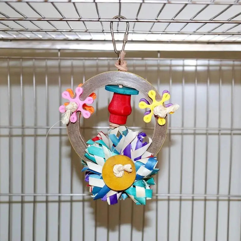 Colorful Paper Strip Parrot Chew Toy for Budgies Lovebirds Cockatiels - Cecuca Bird Accessories