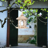 Cecuca Wooden Bird Feeder Outdoor Hanging Dispenser for Wild Birds
