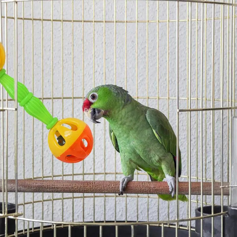 Cecuca Parrot Chewing Foraging Bell Toy for Parakeet Conure Cockatiel Mynah