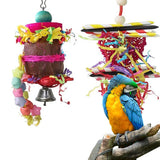4pcs Cecuca Parrot Bird Toy Set - Chewing, Foraging, Swinging, Hanging - Small Bird Cage Accessories