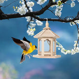 Cecuca Wooden Bird Feeder Outdoor Hanging Dispenser for Wild Birds
