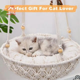 Cecuca Handwoven Cat Hammock Set Cat Bed Belt Suspension Kit Indoor Decoration