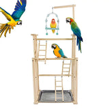 Cecuca Desktop Bird Perch Stand | Wooden Parrot Playground for Office and Home