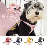 Cecuca Luxury Suede Pet Harness and Leash Set for Small to Medium Dogs.