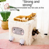 Cecuca Cozy Cat Tent Bed: Washable Plush, Four Seasons Warm, Detachable, Closed Design