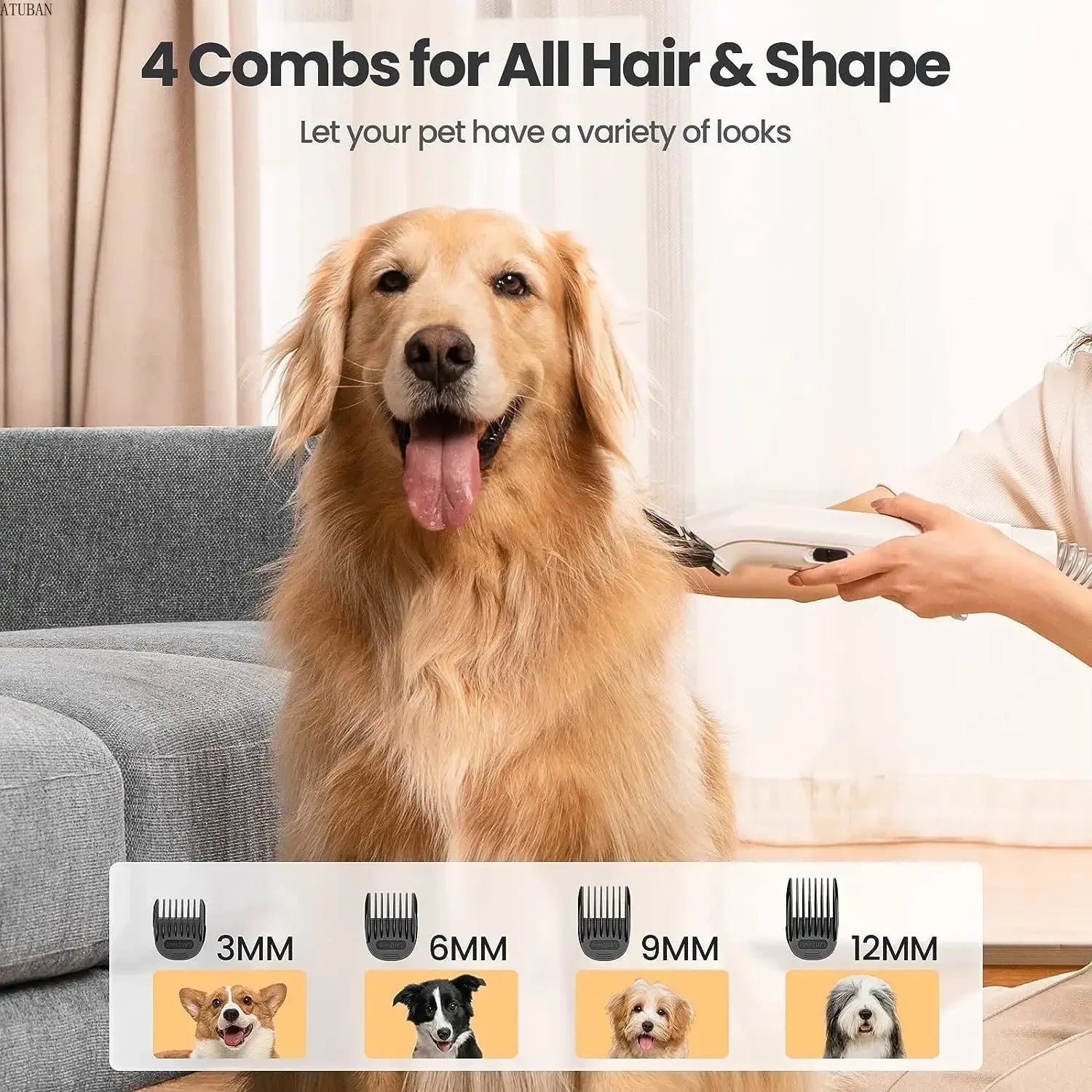 Cecuca Pet Grooming Kit: Vacuum, Clipper, Brush & Tools
