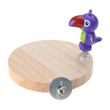 Cecuca Wooden Perch Stand with Chicken Spring Toy for Small Parrots