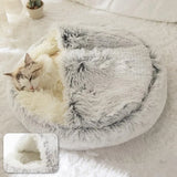 Cecuca Plush 2-in-1 Pet Bed and Nest - Cozy Comfort for Cats and Small Dogs