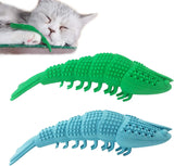 Cecuca Catnip Cat Toothbrush Toy, Interactive Rubber Dental Care for Kittens