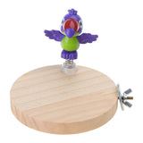 Cecuca Wooden Perch Stand with Chicken Spring Toy for Small Parrots