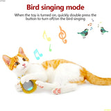Cecuca Interactive Rabbit Ear Cat Toy Ball with Bird Sound and Light