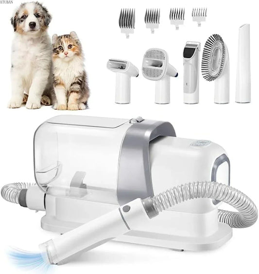Cecuca Pet Grooming Kit: Clippers & Vacuum Pet Hair Remover with Large Suction